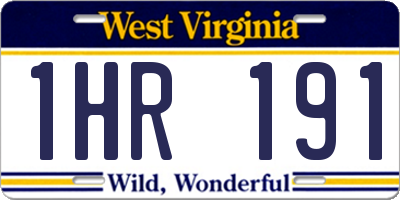 WV license plate 1HR191
