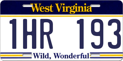 WV license plate 1HR193