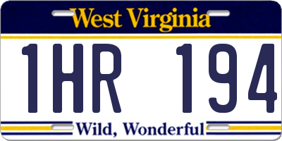 WV license plate 1HR194