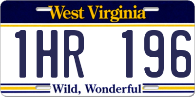 WV license plate 1HR196