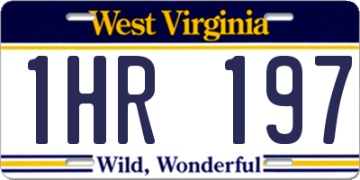 WV license plate 1HR197