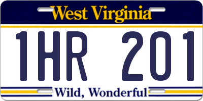 WV license plate 1HR201