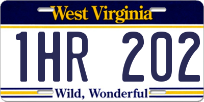 WV license plate 1HR202