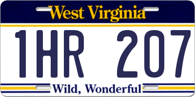 WV license plate 1HR207