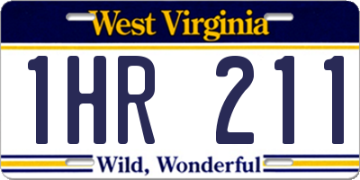 WV license plate 1HR211