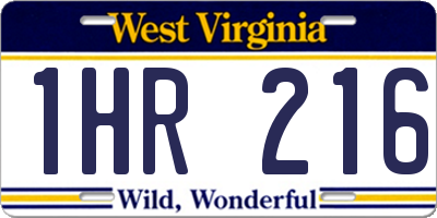 WV license plate 1HR216