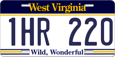 WV license plate 1HR220