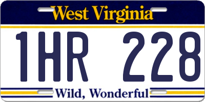 WV license plate 1HR228