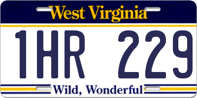 WV license plate 1HR229