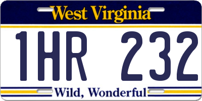 WV license plate 1HR232