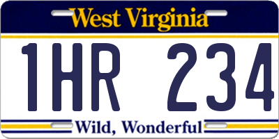 WV license plate 1HR234