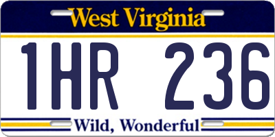 WV license plate 1HR236