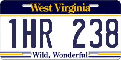 WV license plate 1HR238