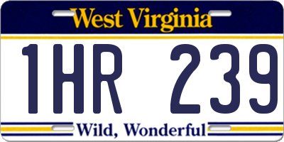 WV license plate 1HR239