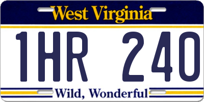 WV license plate 1HR240