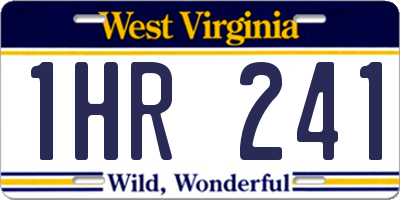 WV license plate 1HR241