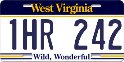 WV license plate 1HR242