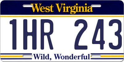 WV license plate 1HR243