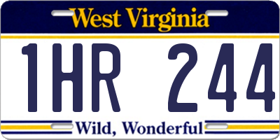 WV license plate 1HR244