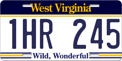 WV license plate 1HR245