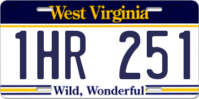 WV license plate 1HR251