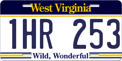 WV license plate 1HR253