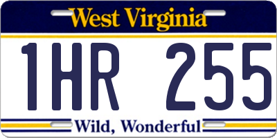 WV license plate 1HR255