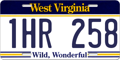 WV license plate 1HR258