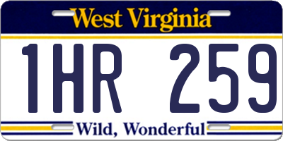 WV license plate 1HR259