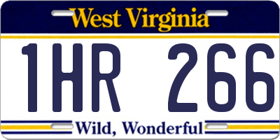 WV license plate 1HR266
