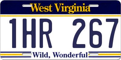 WV license plate 1HR267