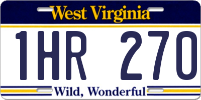 WV license plate 1HR270
