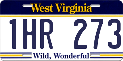 WV license plate 1HR273
