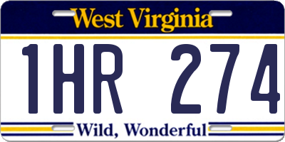 WV license plate 1HR274