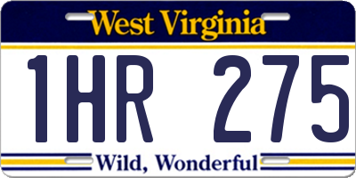 WV license plate 1HR275