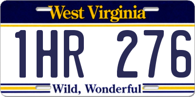 WV license plate 1HR276