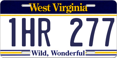 WV license plate 1HR277