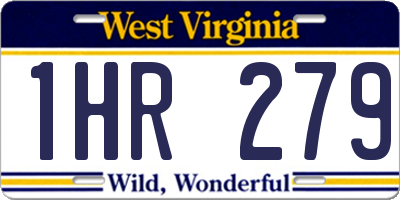 WV license plate 1HR279