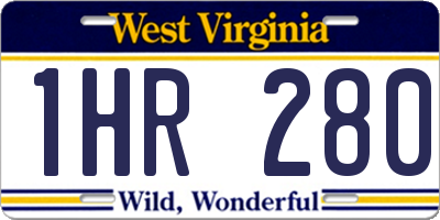 WV license plate 1HR280