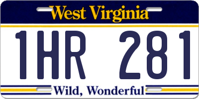 WV license plate 1HR281