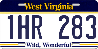 WV license plate 1HR283