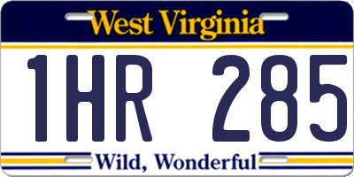 WV license plate 1HR285