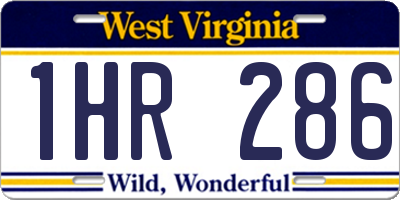 WV license plate 1HR286