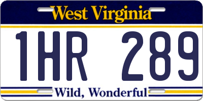 WV license plate 1HR289