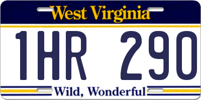 WV license plate 1HR290