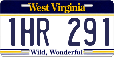WV license plate 1HR291