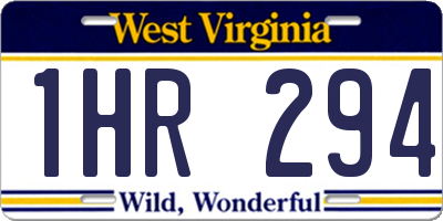WV license plate 1HR294