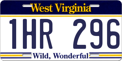 WV license plate 1HR296