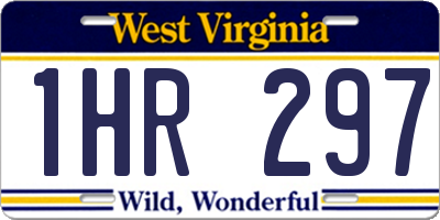 WV license plate 1HR297