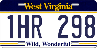 WV license plate 1HR298